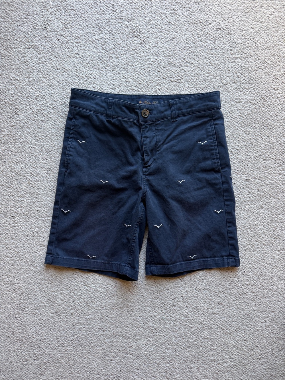 Brooks Brothers Navy Shorts with White Seagull Embroidery